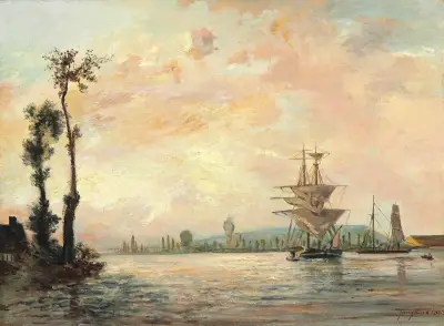 La Seine Près De Rouen av Johan Barthold Jongkind