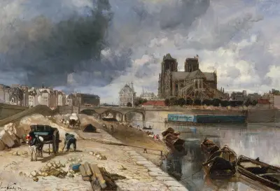 Notre-Dame vue du quai de la Tournelle av Johan Barthold Jongkind