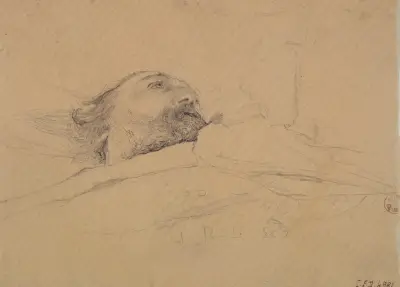 Gambetta sur son lit de mort., 1883 av Jules Bastien-Lepage