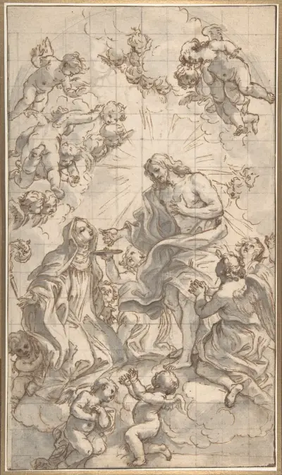 Chrystus udzielający Komunii świętej świętej ksieni, Giovanni Battista Gaulli