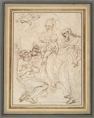 Matka Boska z Dzieciątkiem i dwoma świętymi, Giovanni Battista Gaulli