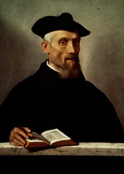 Bildnis eines Geistlichen von Giovanni Battista Moroni