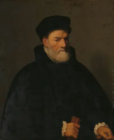 Porträt eines alten Mannes, vermutlich Vercellino Olivazzi, Senator aus Bergamo von Giovanni Battista Moroni