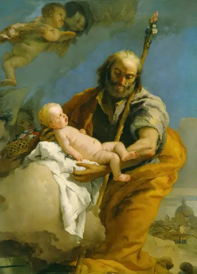 Saint Joseph and the Christ Child av Giovanni Battista Tiepolo