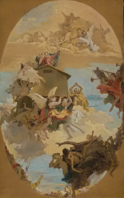 The Miracle of the Holy House of Loreto av Giovanni Battista Tiepolo