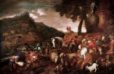 Journey of the Family of Abraham, Giovanni Benedetto Castiglione
