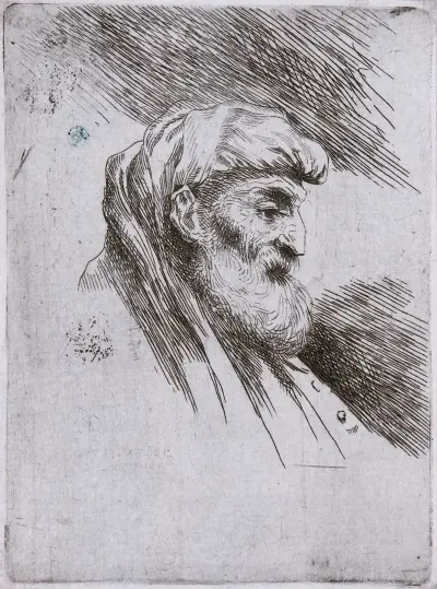 Old Bearded Man in Profile, Giovanni Benedetto Castiglione