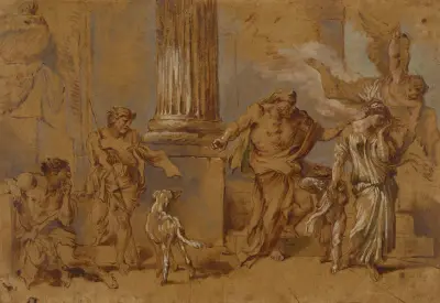 The Expulsion of Hagar, Giovanni Benedetto Castiglione