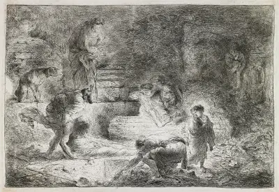Tobit Burying the Dead, 1650, Giovanni Benedetto Castiglione