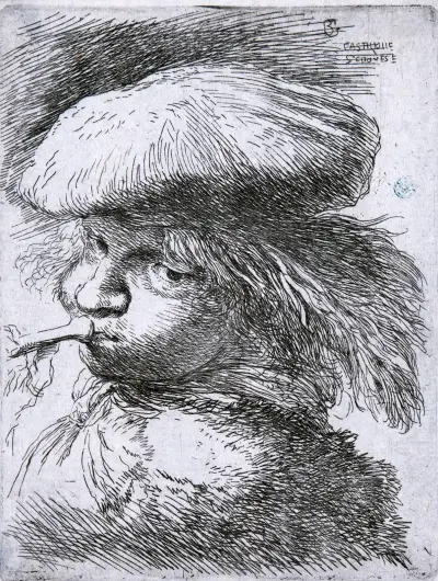 Young Man with a Trumpet, Giovanni Benedetto Castiglione