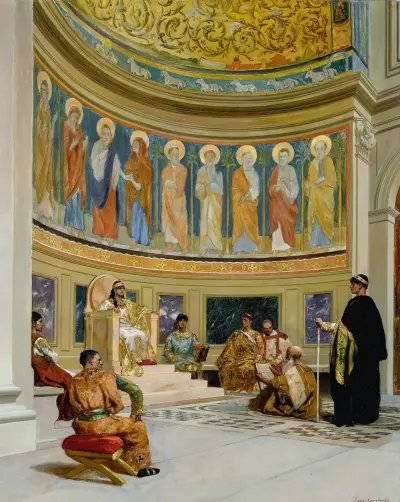 Der heilige Johannes Chrysostomus wird von Kaiserin Eudoxia verbannt von Jean-Joseph-Benjamin Constant