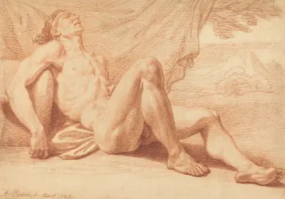 A Reclining Male Nude von Bernard Picart