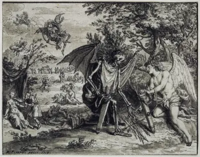 Cupid and Death von Bernard Picart