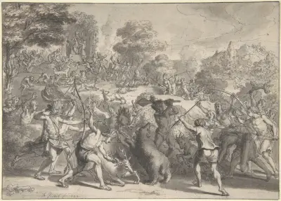 Mexican Sacrifice to the God of Hunting von Bernard Picart
