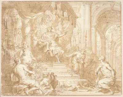 Phaeton asks his Father Phoebus for the Sun’s Chariot von Bernard Picart
