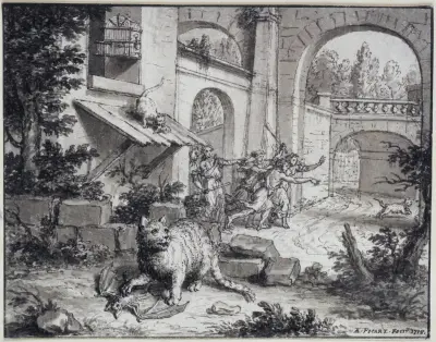 The Cat and the Bat von Bernard Picart