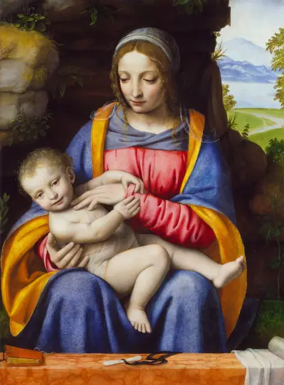 The Virgin and Child in a Landscape, Bernardino Luini