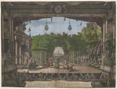 Le turc genereux, ballet pantomime executé à Vienne sur le teatre près de la cour le 26 avril, 1758, Bernardo Bellotto