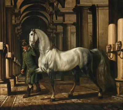 Stable boy leading a horse, Bernardo Bellotto