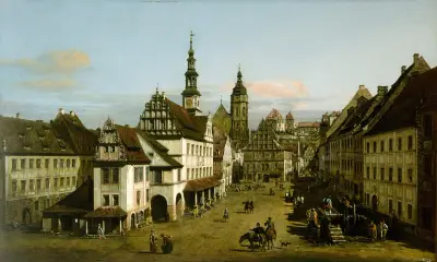 The Marketplace at Pirna, Bernardo Bellotto