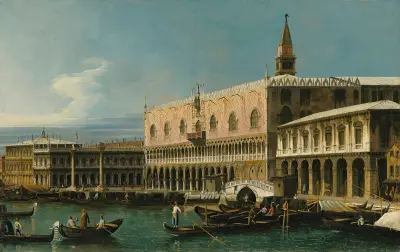 Venice, A View Of The Molo, Looking West, With The Palazzo Ducale And South Side Of The Piazzetta, Bernardo Bellotto