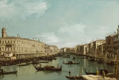 Venice, The Grand Canal looking North from the Rialto Bridge, Bernardo Bellotto