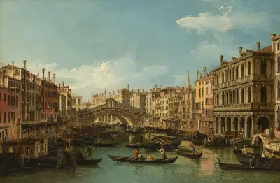 Venice, the Grand Canal with the Rialto Bridge seen from the South, Bernardo Bellotto