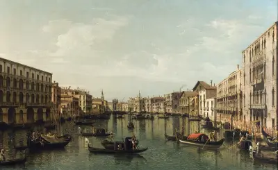 View of Grand Canal with the Palazzi Foscari and Moro Lin, Bernardo Bellotto
