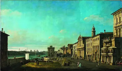 View of Via di Ripetta in Rome, Bernardo Bellotto