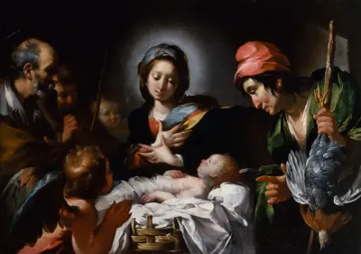 Adoration Of The Shepherds av Bernardo Strozzi
