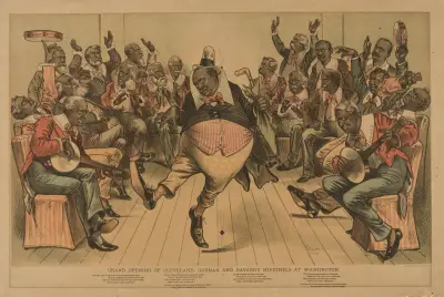 Grand opening of Cleveland, Gorman and Bayard’s minstrels at Washington. von Bernhard Gillam