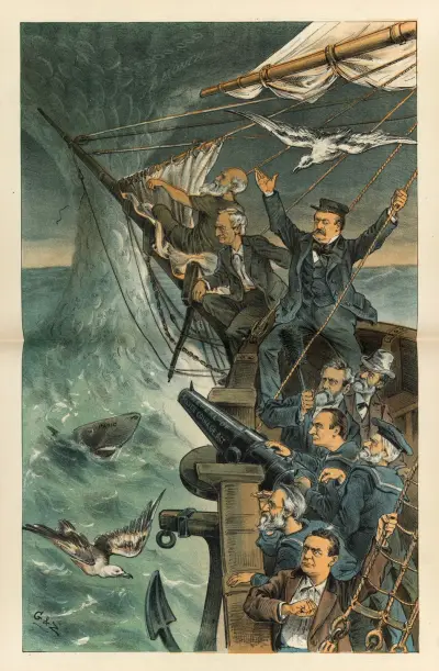 Our good ship ‘National Credit’ in danger from a silver-spout, 1885 – Nr. 2 von Bernhard Gillam
