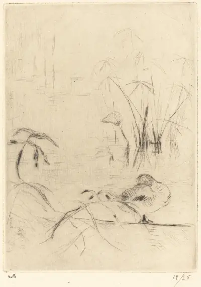 Ducks at Rest on the Bank av Berthe Morisot
