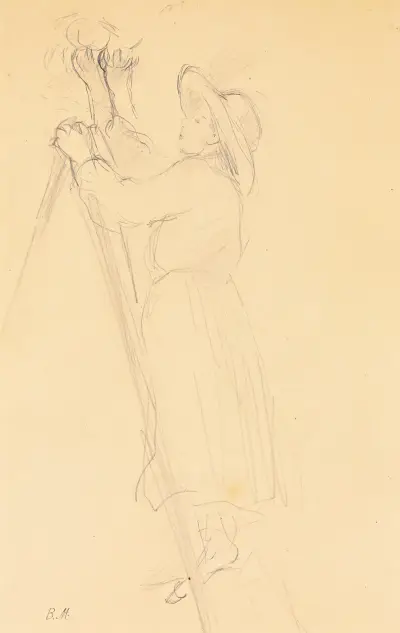 Étude Pour La Cueillette Des Pommes av Berthe Morisot