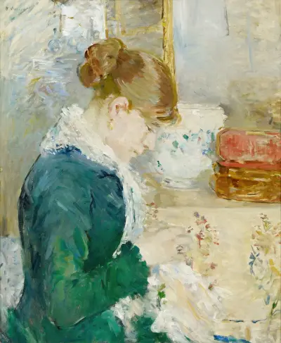 Femme cousant (Woman Sewing) av Berthe Morisot