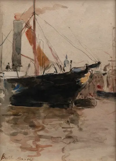 Harbor Scene, Isle of Wight av Berthe Morisot