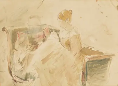 La Broderie av Berthe Morisot