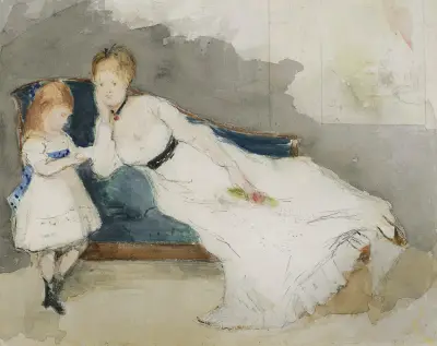 Madame Gobillard a její dcera Paule, Berthe Morisot