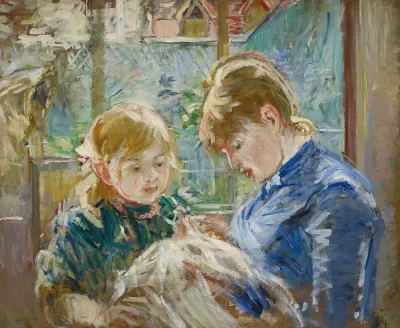 The Artist’s Daughter, Julie, with her Nanny av Berthe Morisot