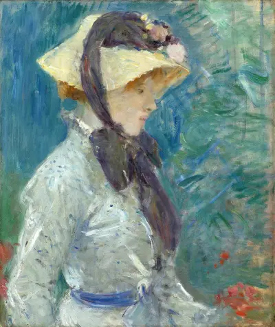 Young Woman with a Straw Hat av Berthe Morisot