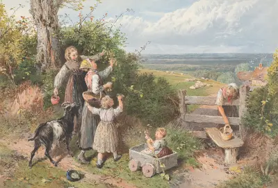 Blackberrying av Myles Birket Foster
