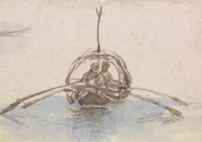 One of a Group of Three Studies of Gondolas – nr 3 av Myles Birket Foster