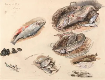 Study of Fish, Venice av Myles Birket Foster