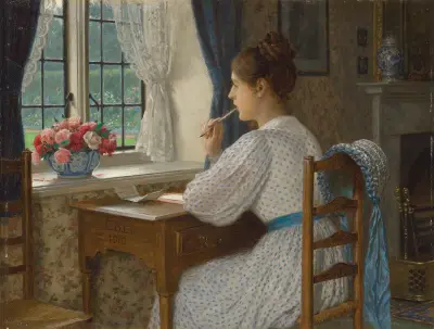 Straying Thoughts av Edmund Blair Leighton