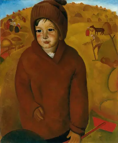 Boy At Harvest Time av Boris Grigoriev