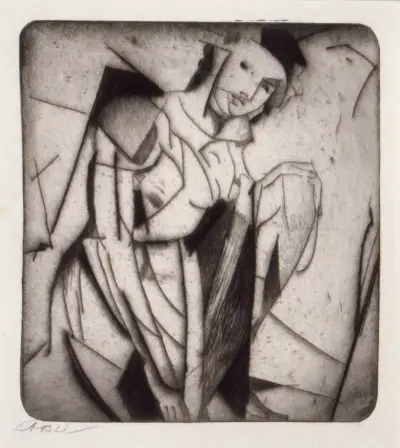 Figure in Glass av Arthur Bowen Davies