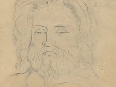 Study for The Judgment of Jupiter (Jupiter, head), 1815 – Nr. 4, Samuel Finley Breese Morse