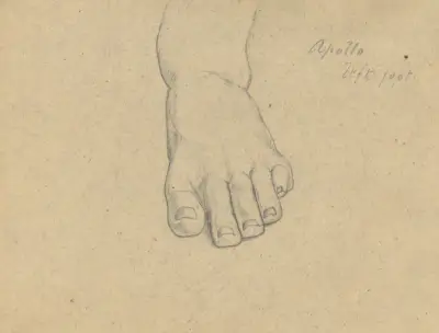 Study for The Judgment of Jupiter (Apollo, left foot), 1815 – Nr. 5, Samuel Finley Breese Morse