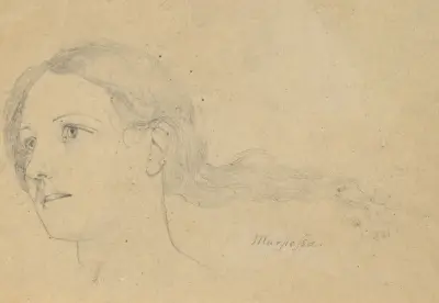 Study for The Judgment of Jupiter (Marpessa, head, hair streaming behind her, Samuel Finley Breese Morse