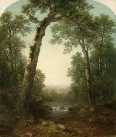 Forest Stream with Vista av Asher Brown Durand